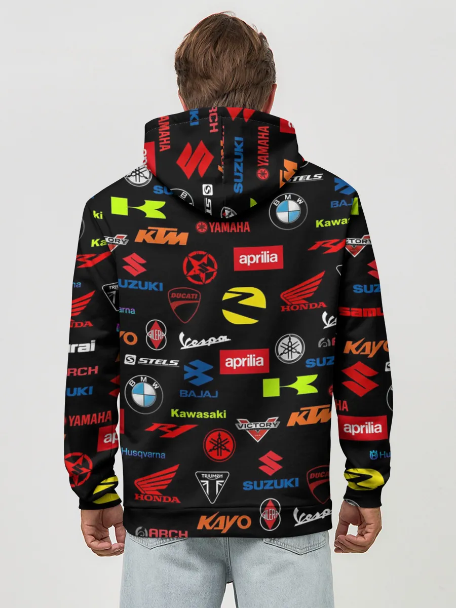 Худи мужской база хлопок / Motorcycle pattern | Мото паттерн