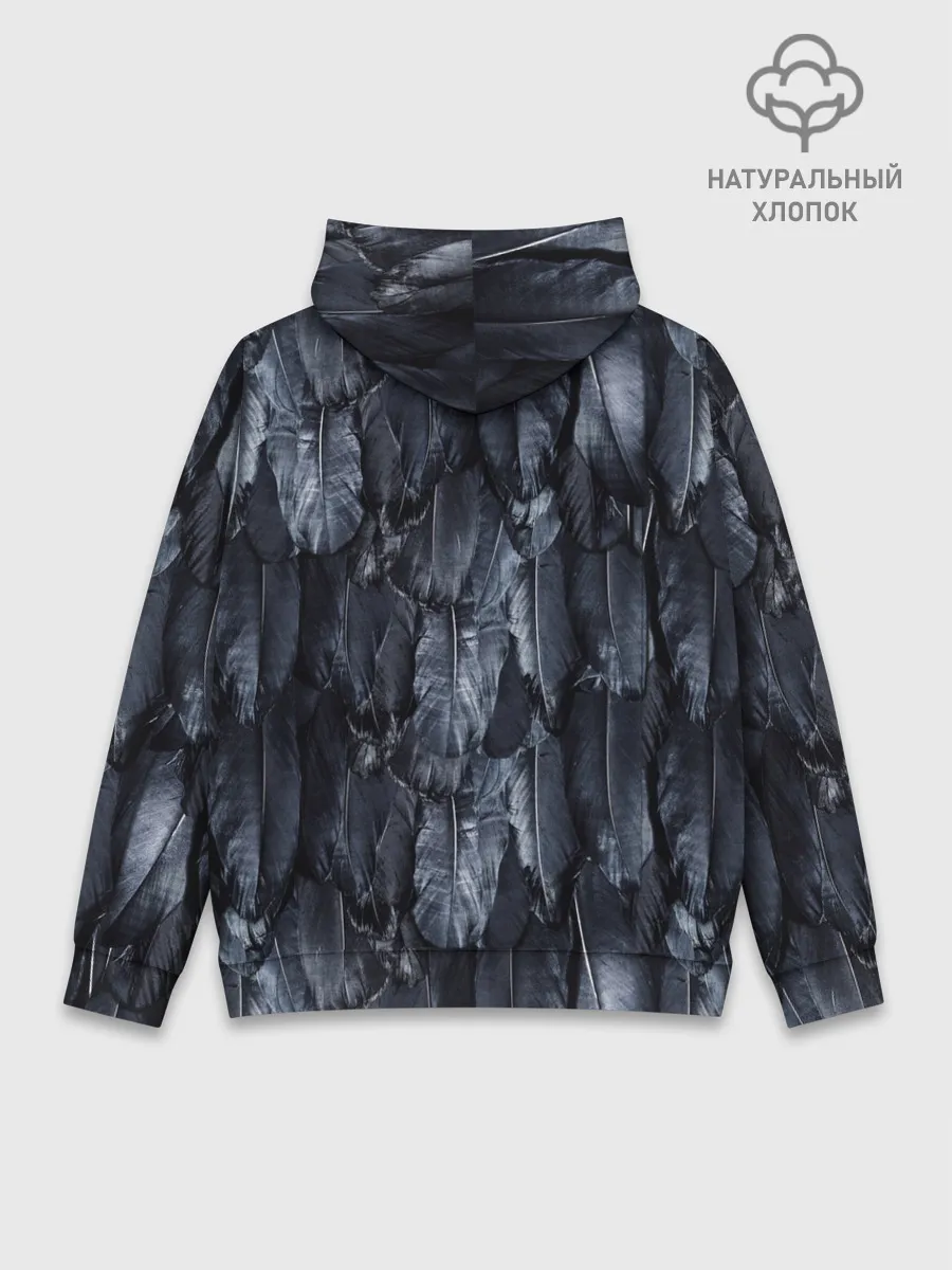 Худи мужской база хлопок / Черный Ворон