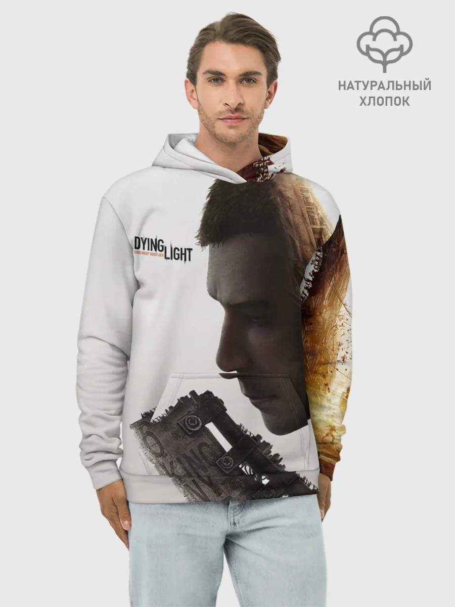 Худи мужской база хлопок / Даинг лайт