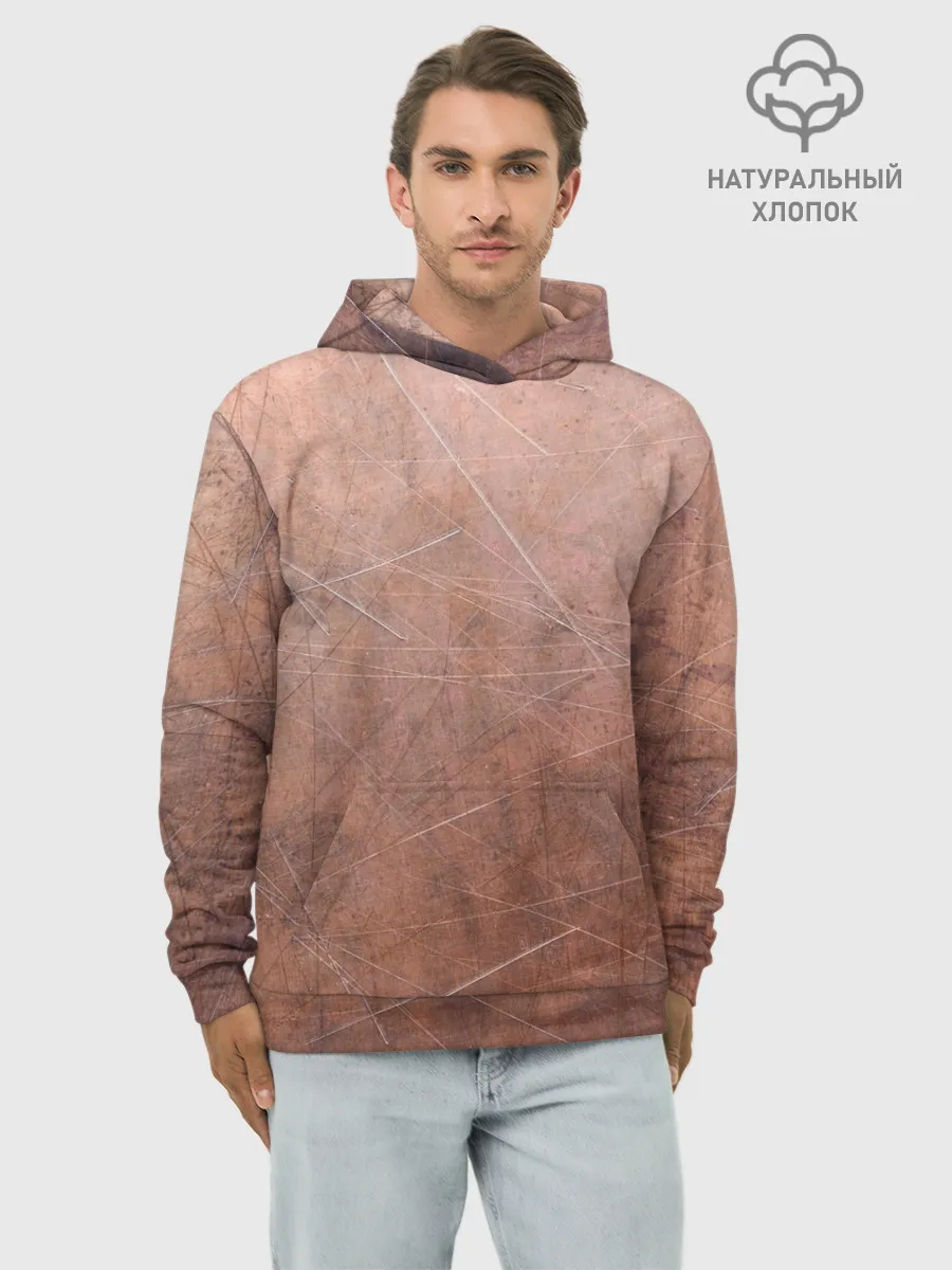 Худи мужской база хлопок / ЛАТУНЬ