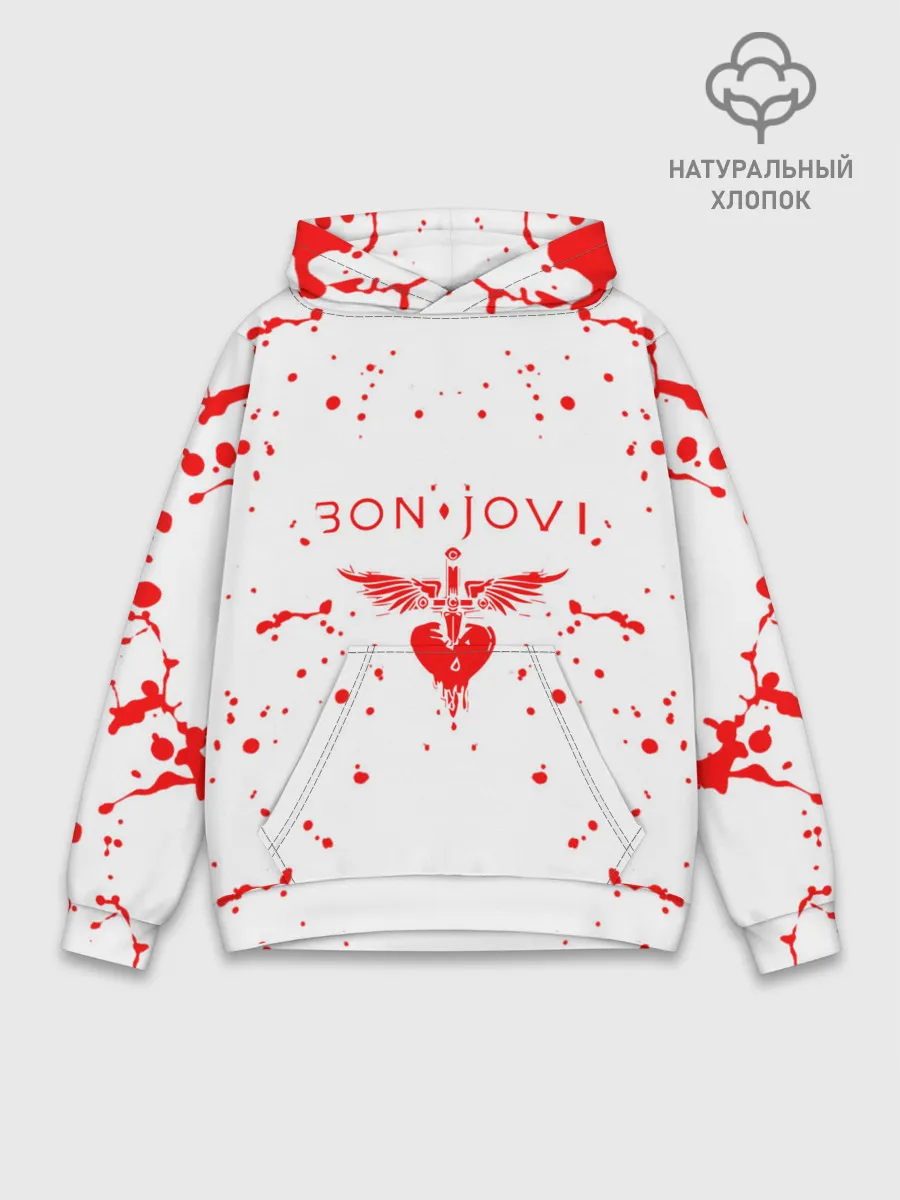 Худи мужской база хлопок / bon jovi