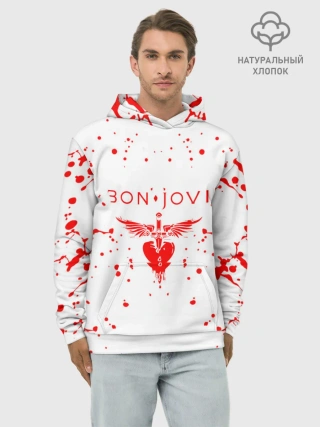 Худи мужской база хлопок / bon jovi