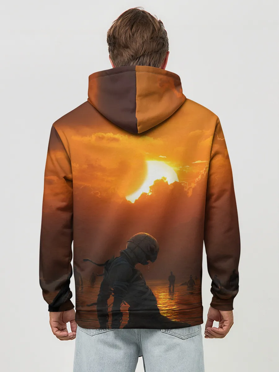 Худи мужской база хлопок / Берсерк закат