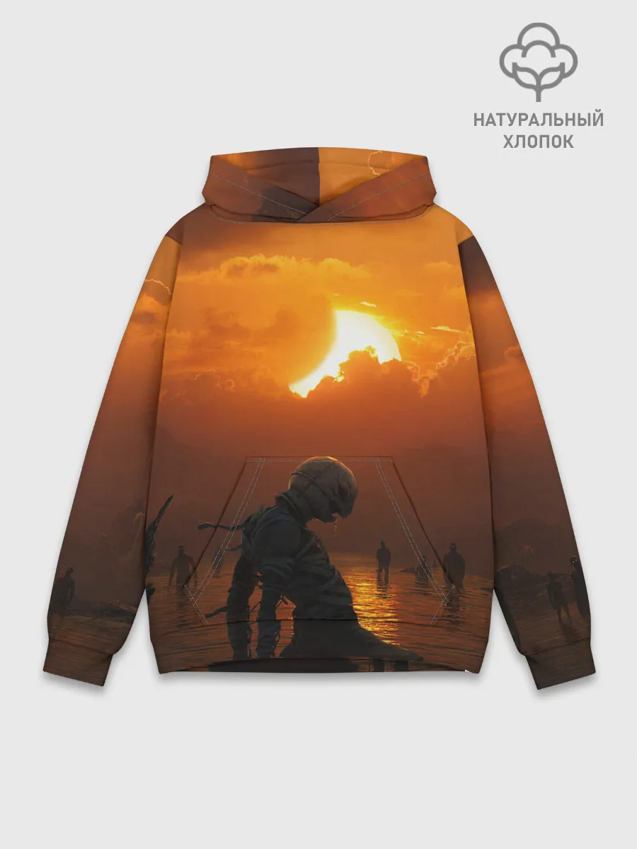Худи мужской база хлопок / Берсерк закат
