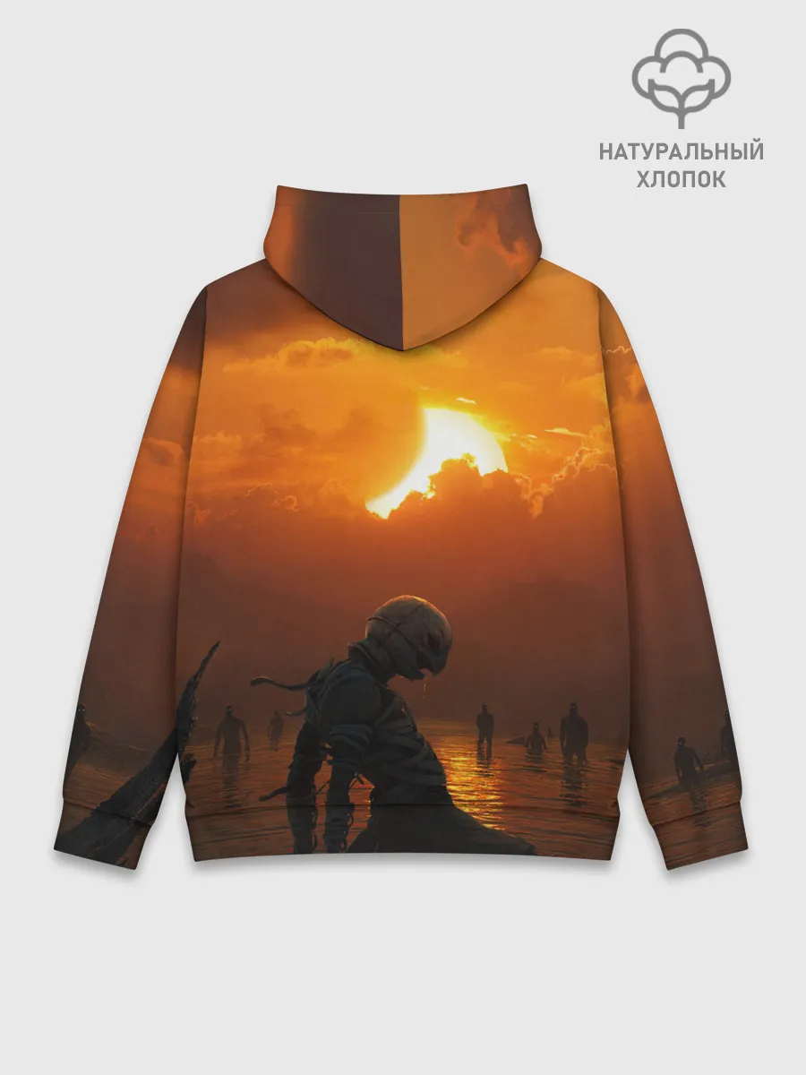Худи мужской база хлопок / Берсерк закат