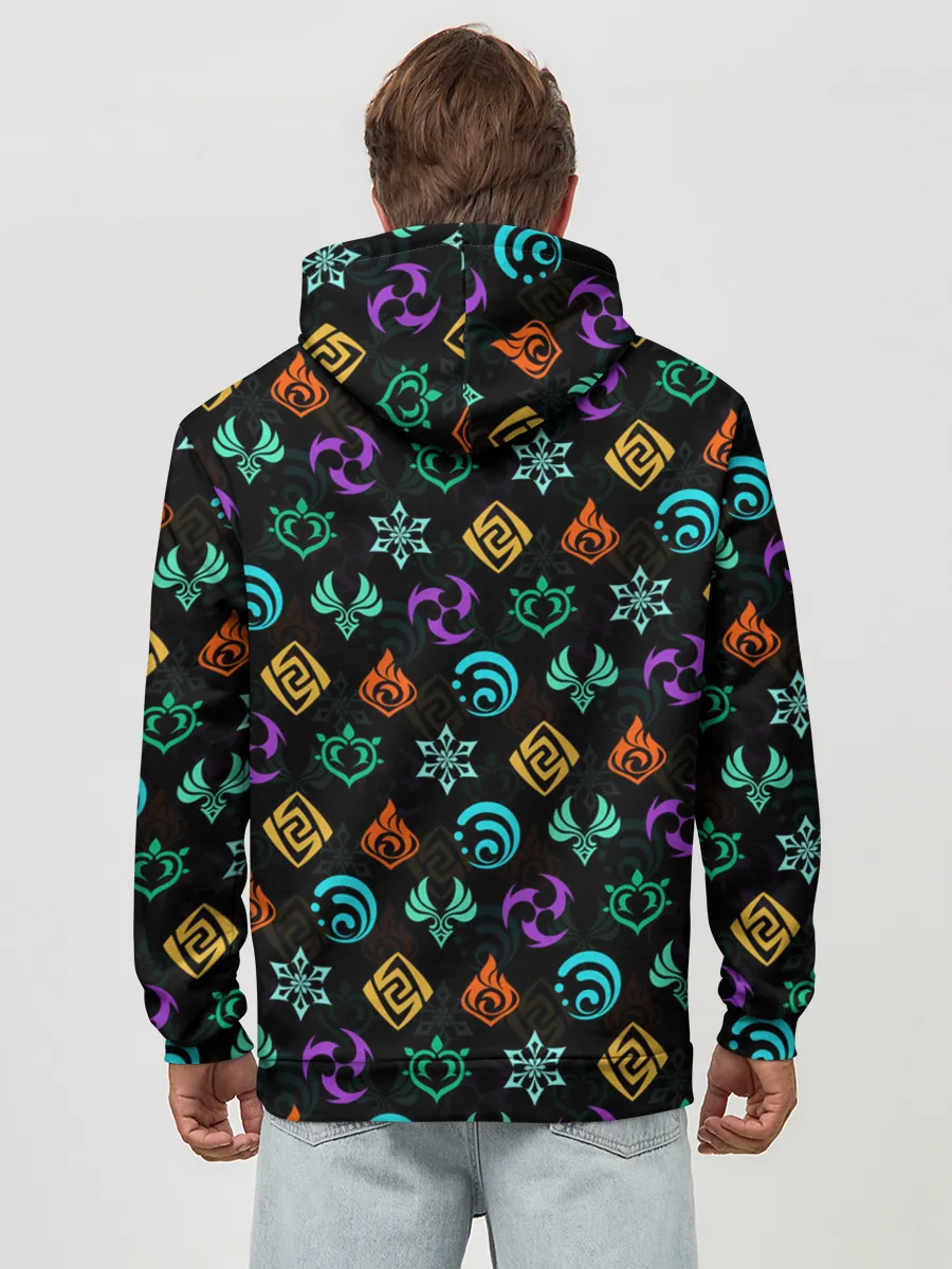 Худи мужской база хлопок / GENSHIN IMPACT ЭМБЛЕМЫ / ГЕНШИН ИМПАКТ