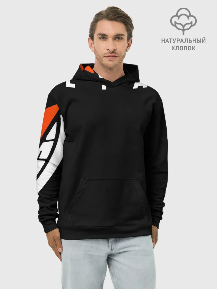 Худи мужской база хлопок / gg lightning orange