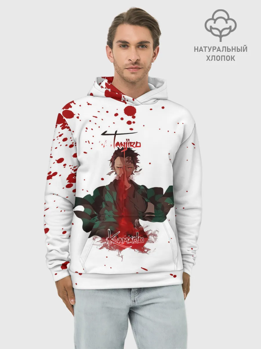 Худи мужской база хлопок / Tanjirou Kamado Kimetsu no Yaiba