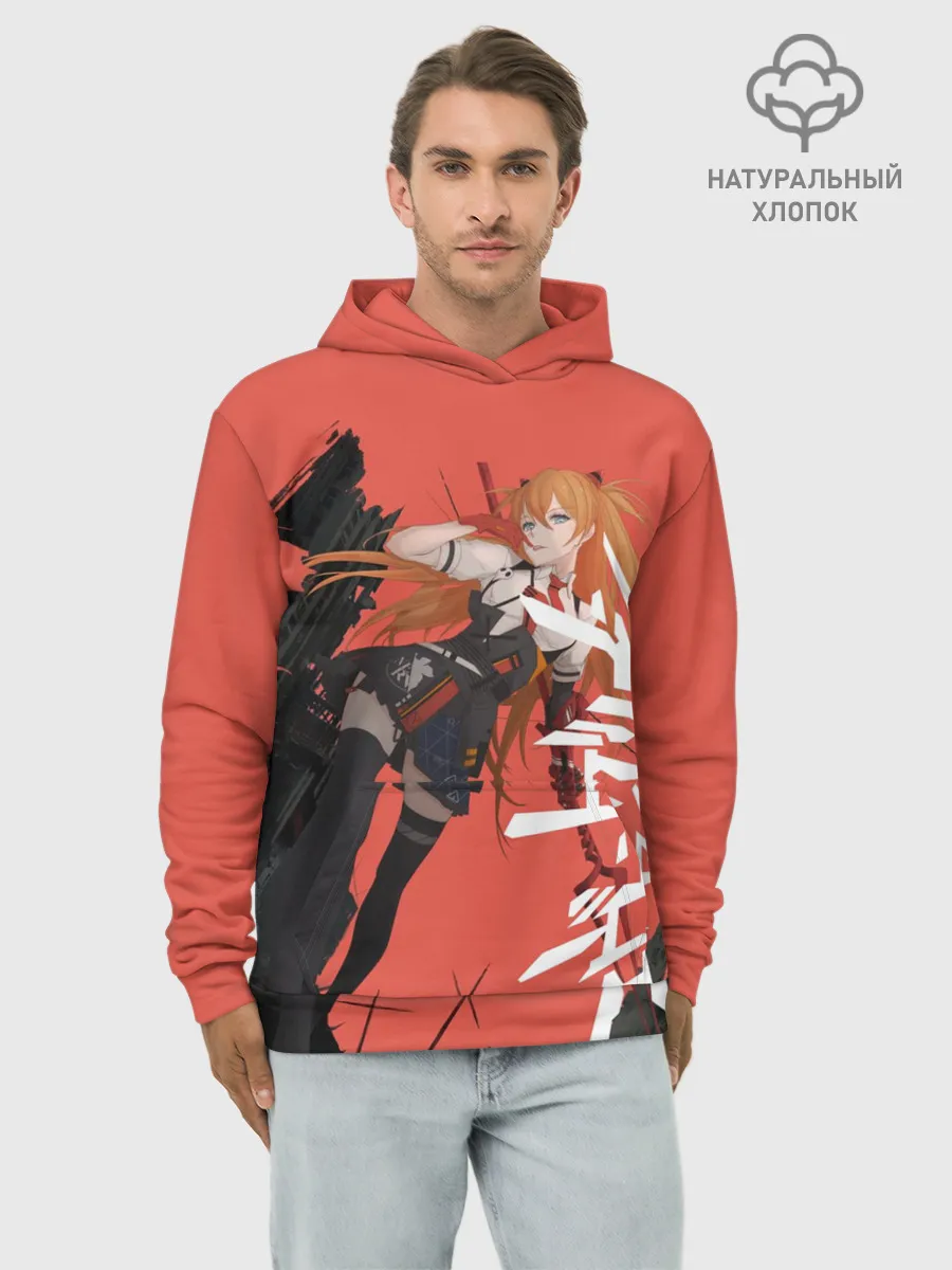 Худи мужской база хлопок / Evangelion Asuka Langley