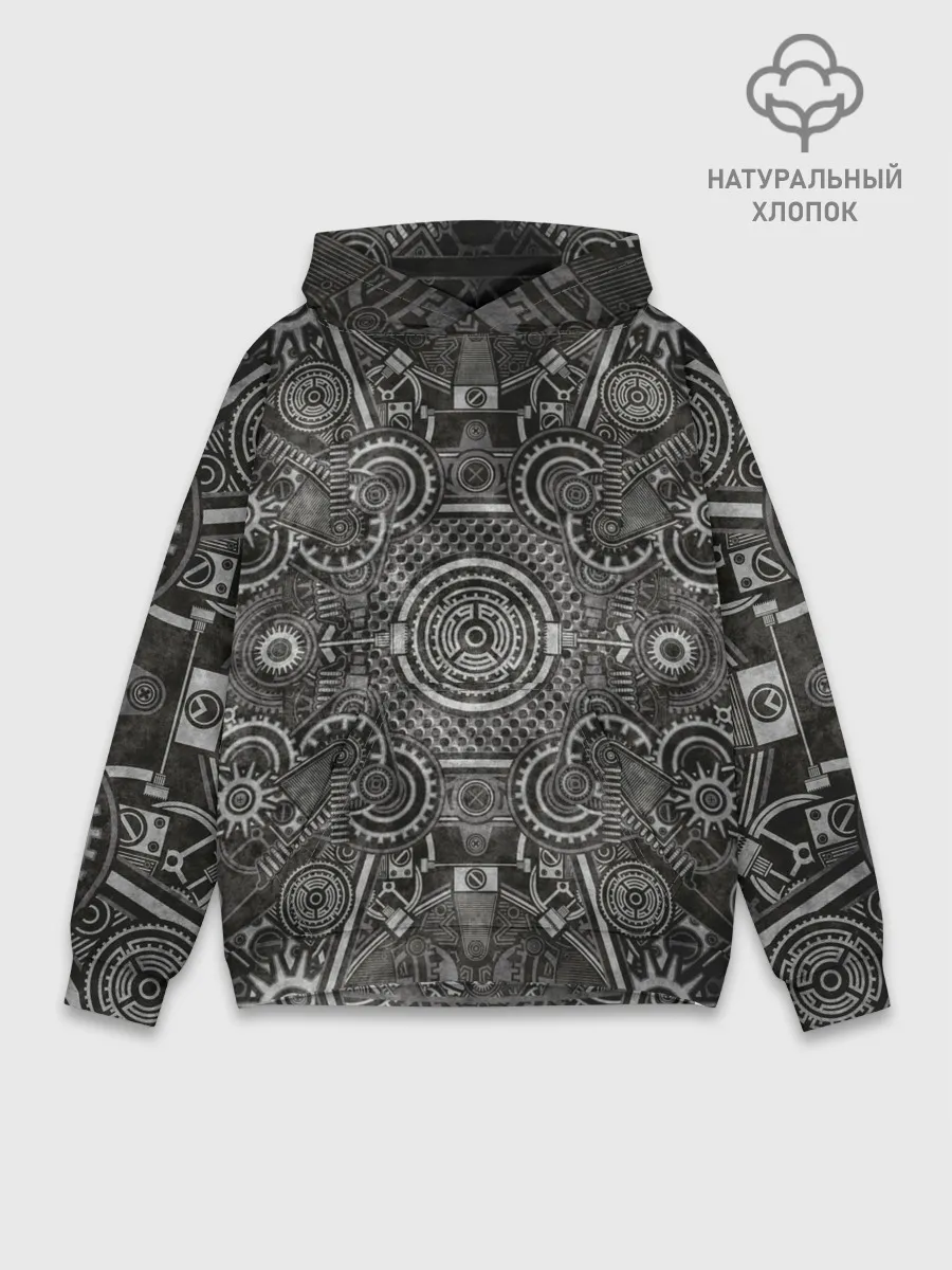Худи мужской база хлопок / Стимпанк Механизм