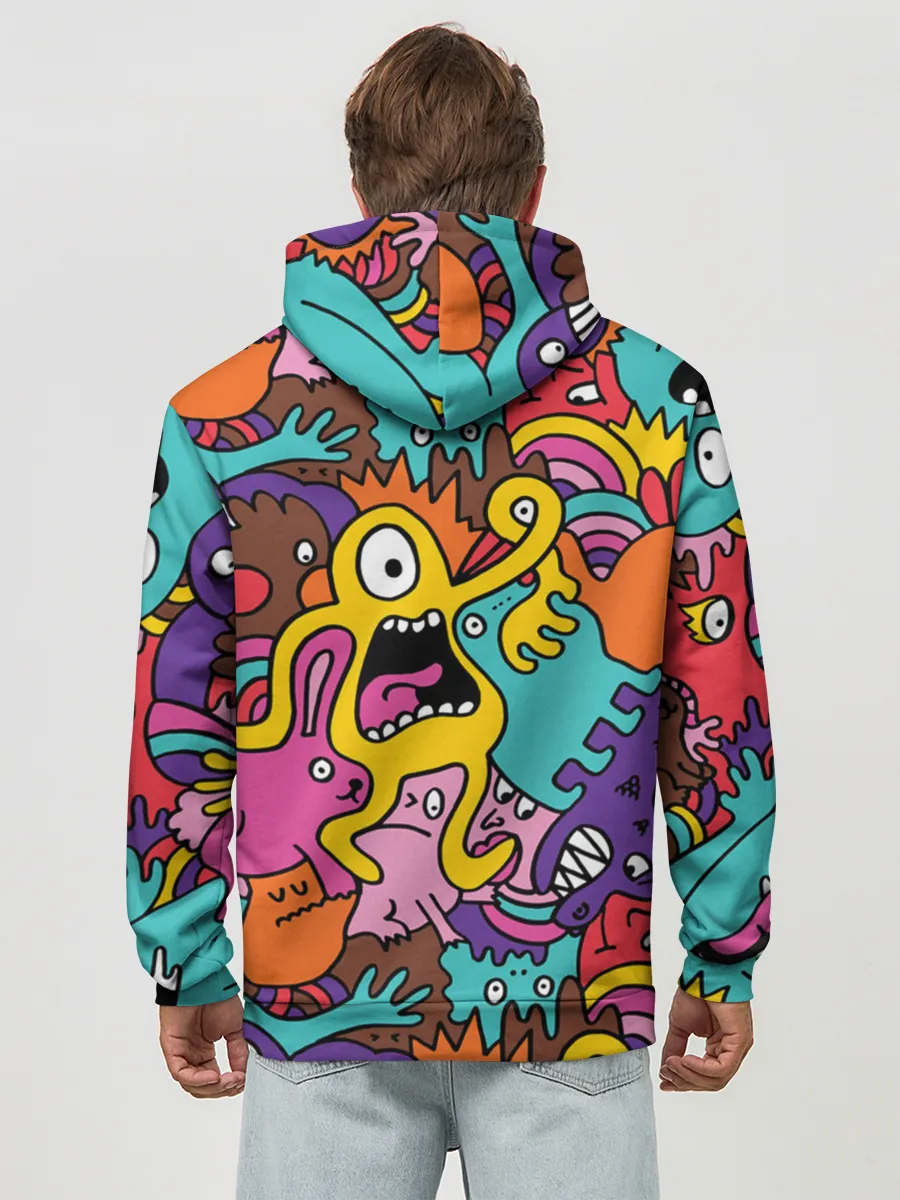 Худи мужской база хлопок / crazy abstraction