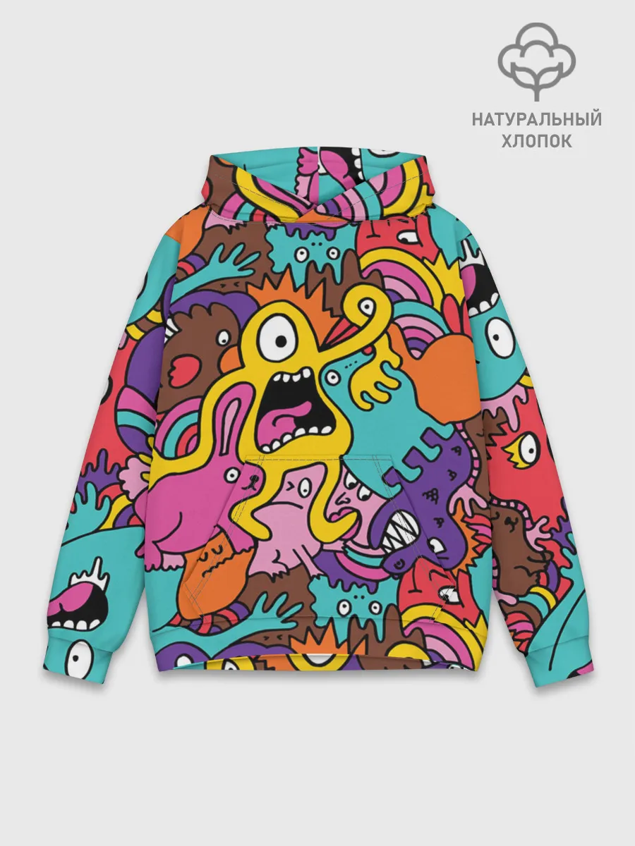 Худи мужской база хлопок / crazy abstraction