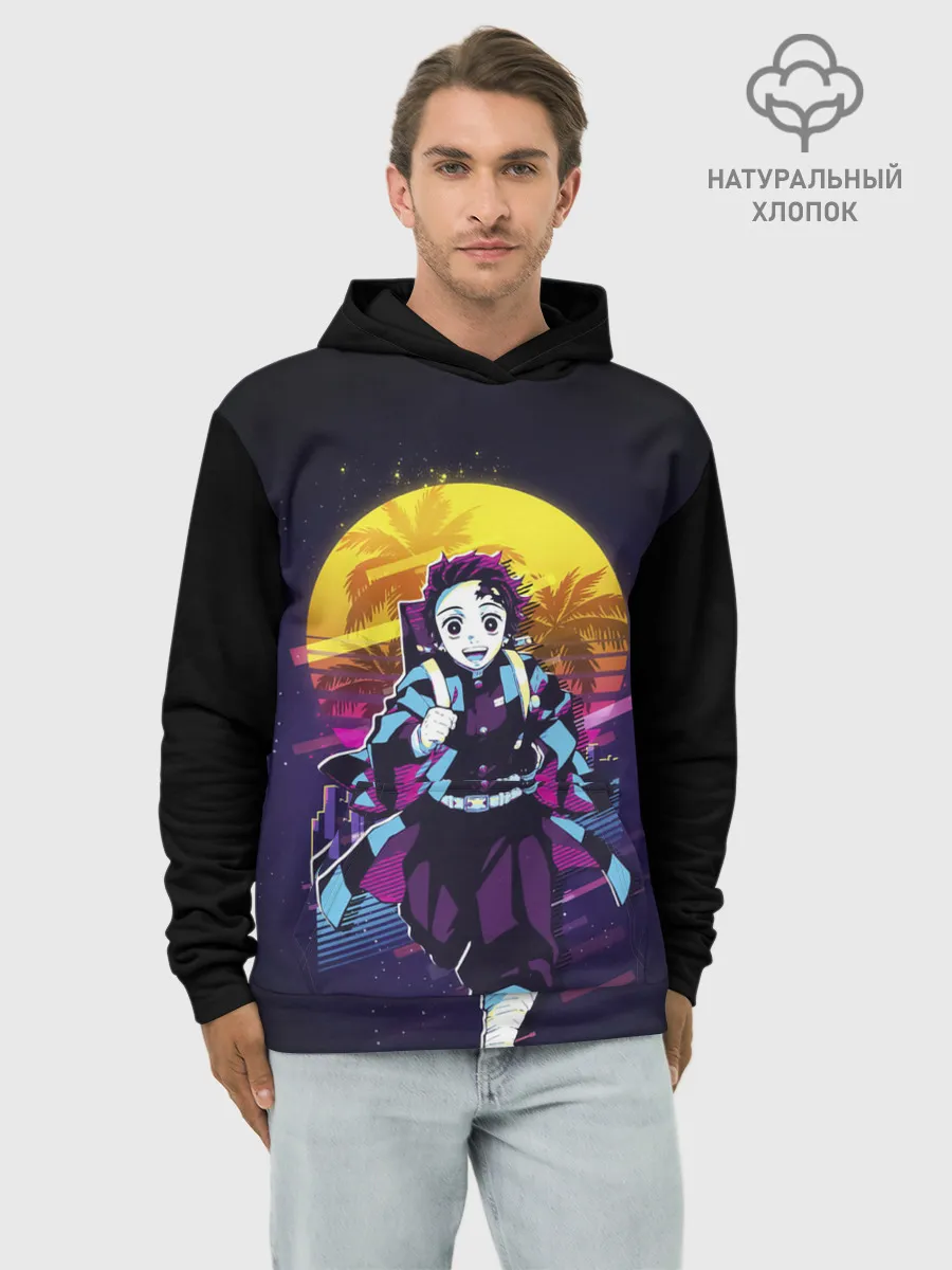 Худи мужской база хлопок / Танджиро Камадо Kimetsu no Yaiba