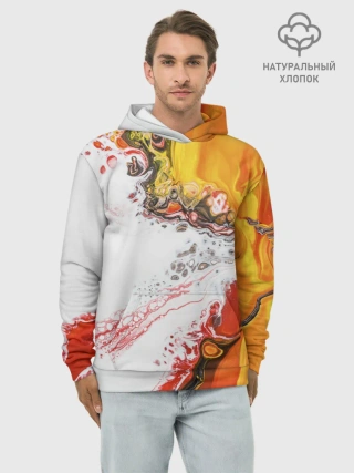 Худи мужской база хлопок / рисунок краской