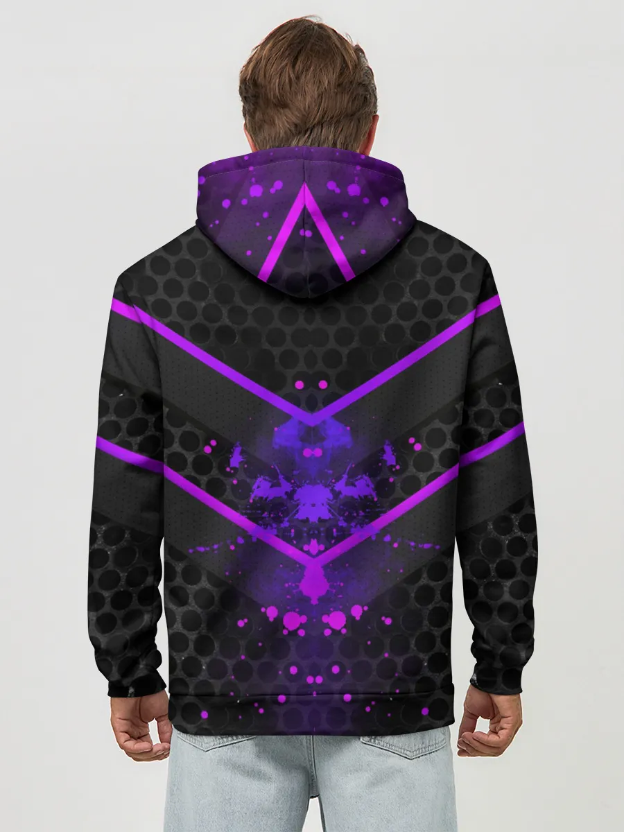 Худи мужской база хлопок / Ултрофиолеовый угол 3D