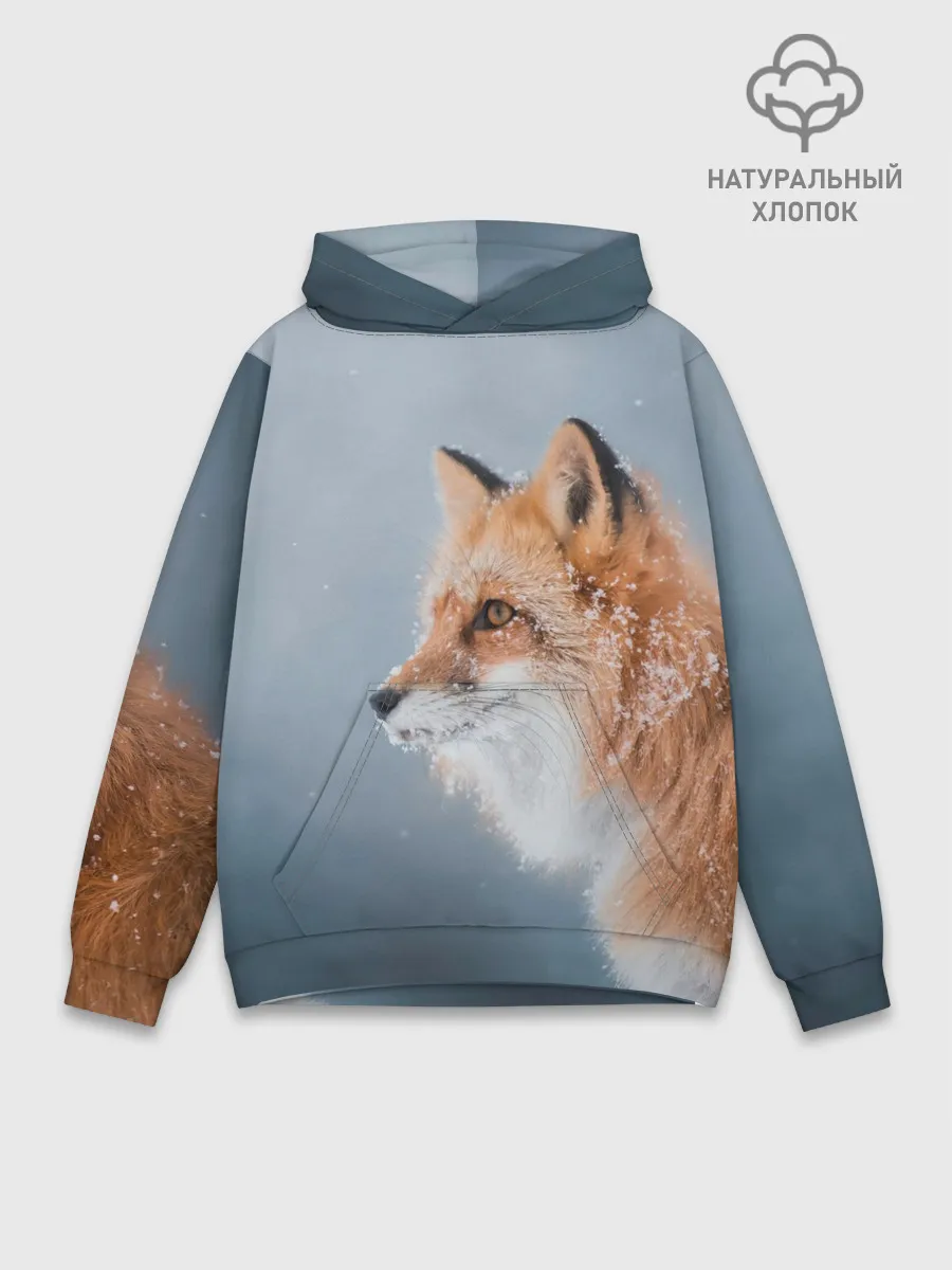 Худи мужской база хлопок / Лиса