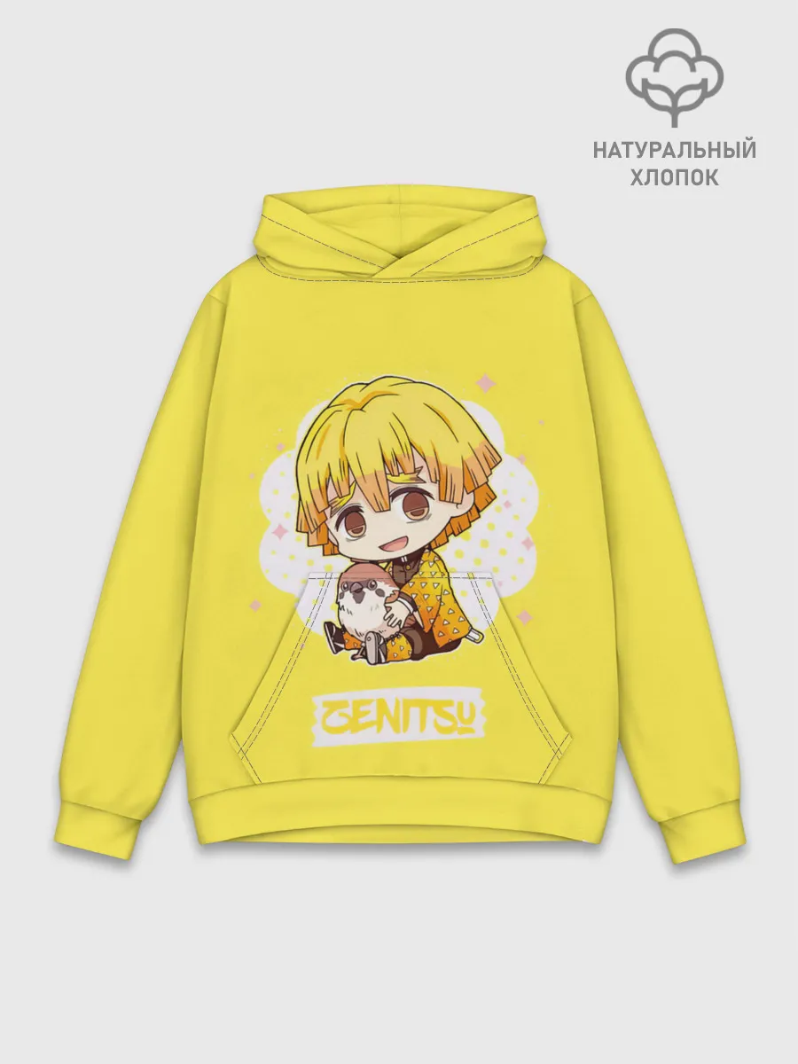Худи мужской база хлопок / Zenitsu Agatsuma Kimetsu no Yaiba