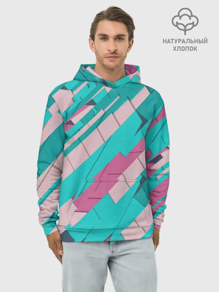 Худи мужской база хлопок / Геометрическая Абстракция