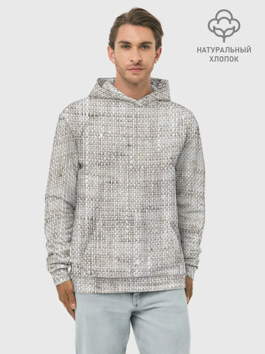 Худи мужской база хлопок / Серая Мешковина