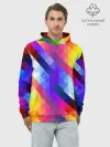 Худи мужской база хлопок / Пиксельная радуга