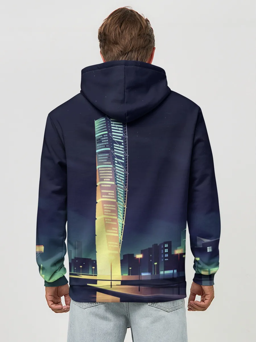 Худи мужской база хлопок / Ночной Город