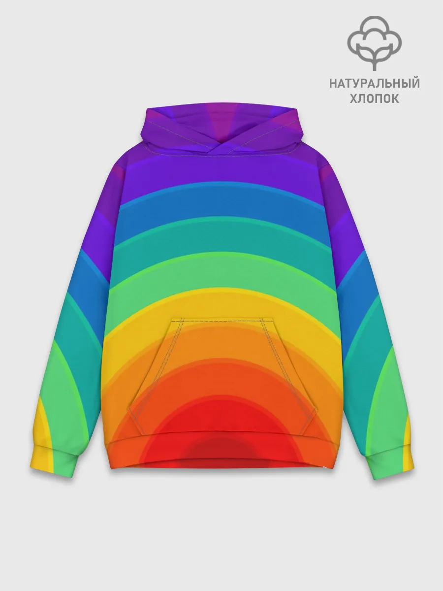 Худи мужской база хлопок / Круговая радуга