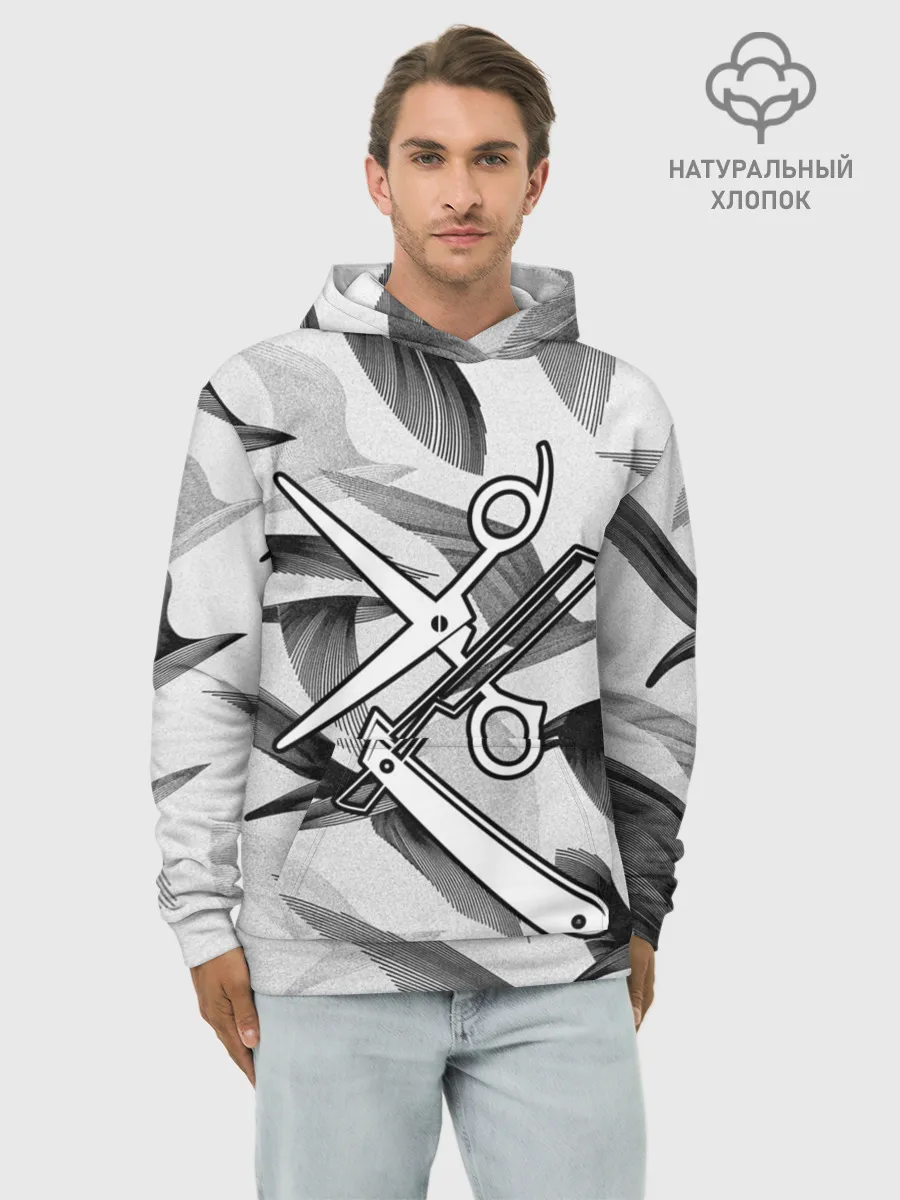 Худи мужской база хлопок / Барбер