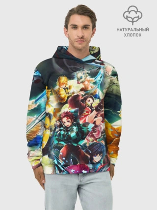 Худи мужской база хлопок / КЛИНОК РАССЕКАЮЩИЙ ДЕМОНОВ ПЕРСОНАЖИ