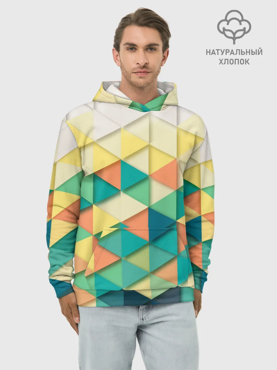 Худи мужской база хлопок / Ромбики