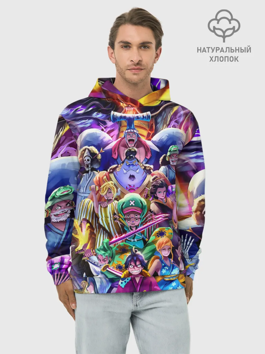 Худи мужской база хлопок / ONE PIECE | ВАН ПИС ПЕРСОНАЖИ