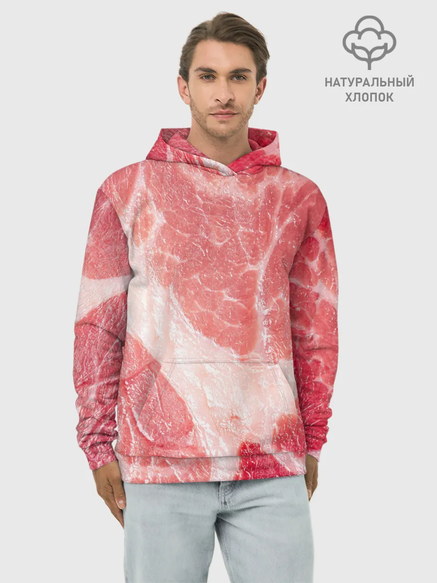 Худи мужской база хлопок / МЯСНИК