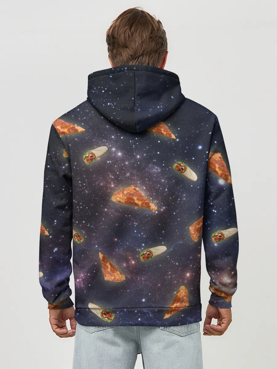 Худи мужской база хлопок / Динозавр в космосе