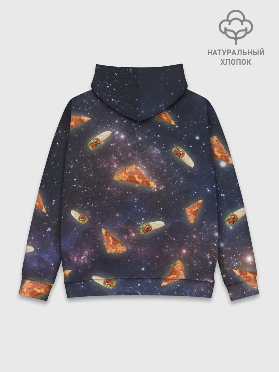 Худи мужской база хлопок / Котик в космосе
