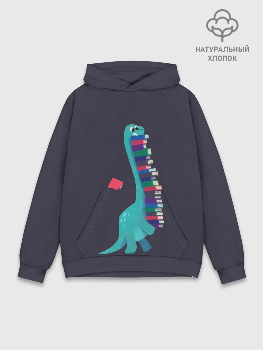 Худи мужской база хлопок / Book Dinosaur