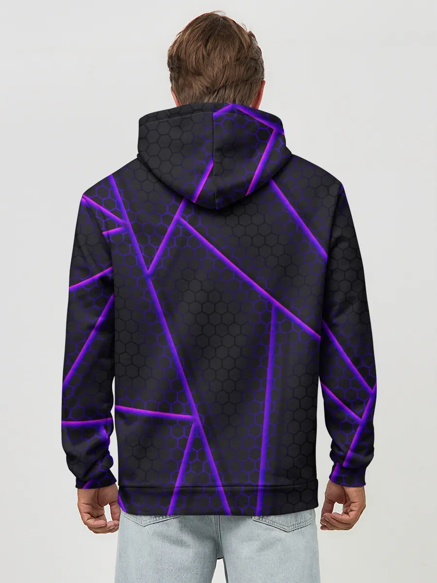 Худи мужской база хлопок / СОТЫ НЕОНОВЫЕ - ГЕОМЕТРИЯ