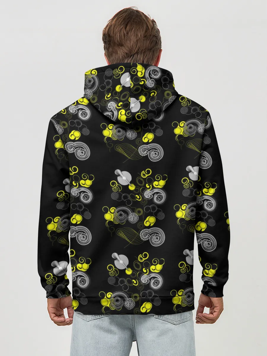 Худи мужской база хлопок / неоновая абстракция