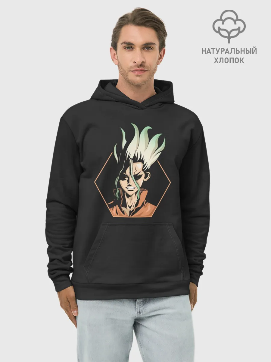 Худи мужской база хлопок / Доктор Стоун