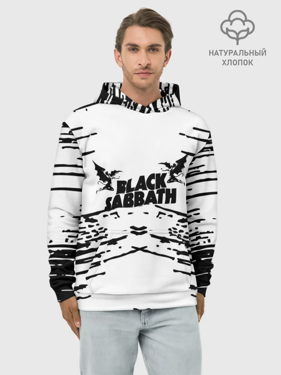 Худи мужской база хлопок / black sabbath