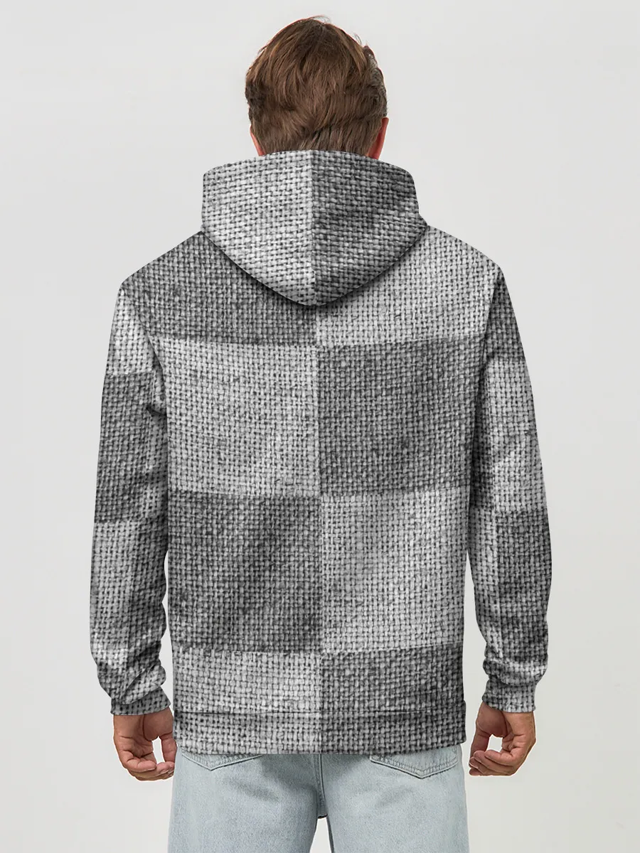 Худи мужской база хлопок / Denim Patchwork