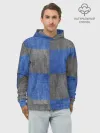 Худи мужской база хлопок / Denim Patchwork