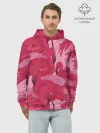 Худи мужской база хлопок / розовые фламинго