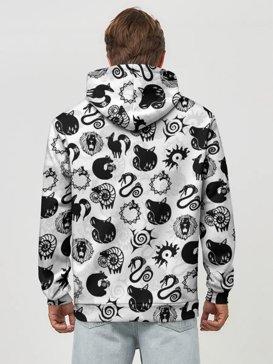 Худи мужской база хлопок / 7 СМЕРТНЫХ ГРЕХОВ СИМВОЛЫ