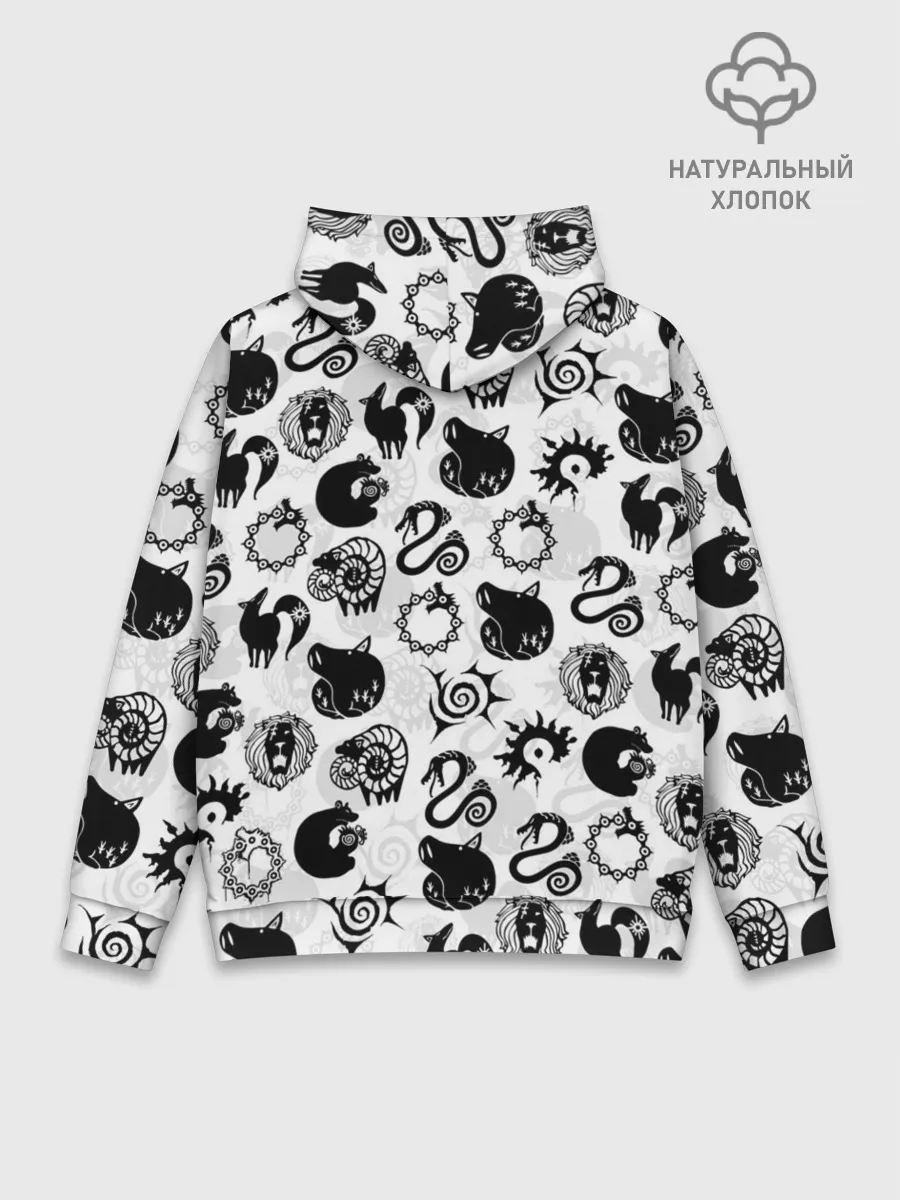 Худи мужской база хлопок / 7 СМЕРТНЫХ ГРЕХОВ СИМВОЛЫ