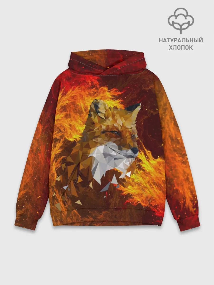 Худи мужской база хлопок / Огненный Лис