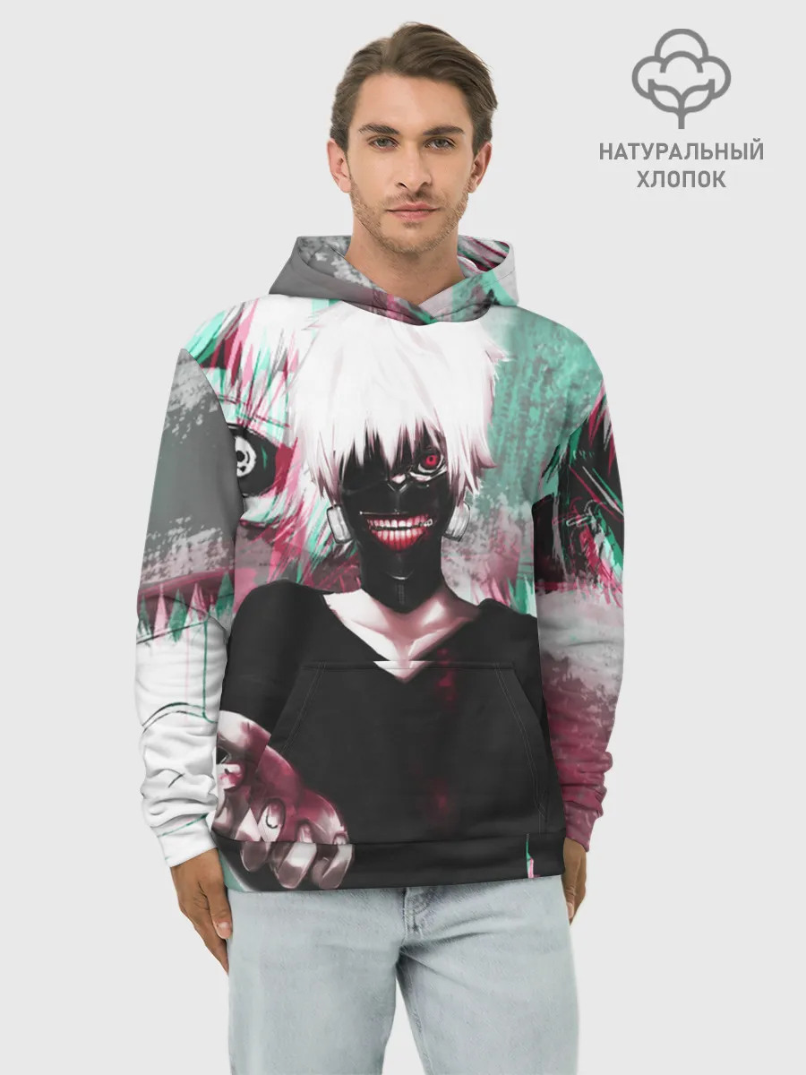 Худи мужской база хлопок / Полугуль Канеки