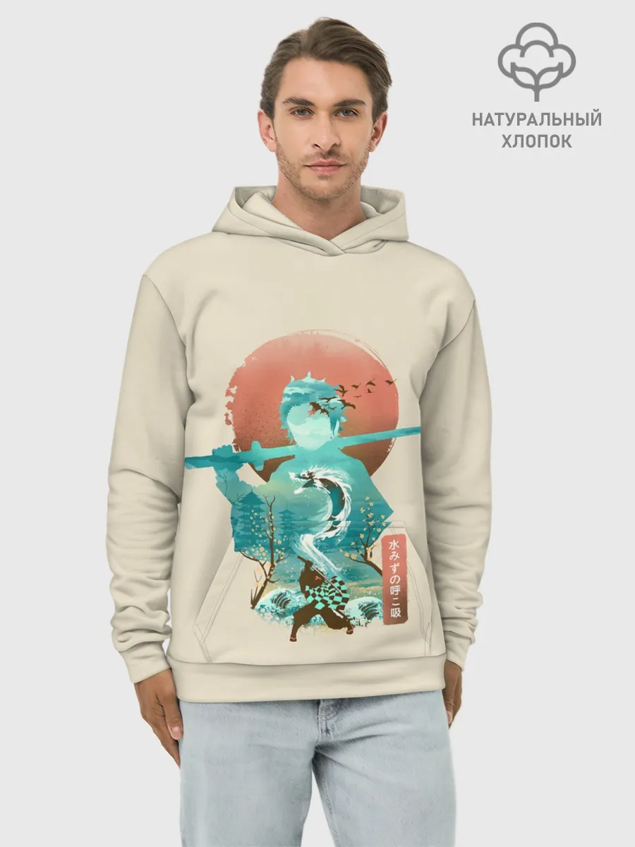 Худи мужской база хлопок / Demon Slayer. Tanjiro