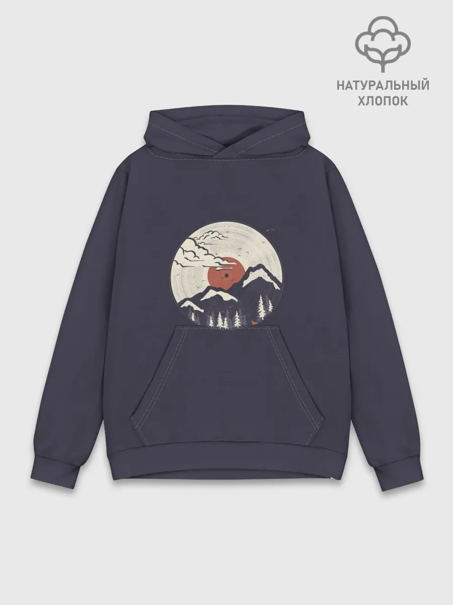 Худи мужской база хлопок / Mountain. Vinyl Record