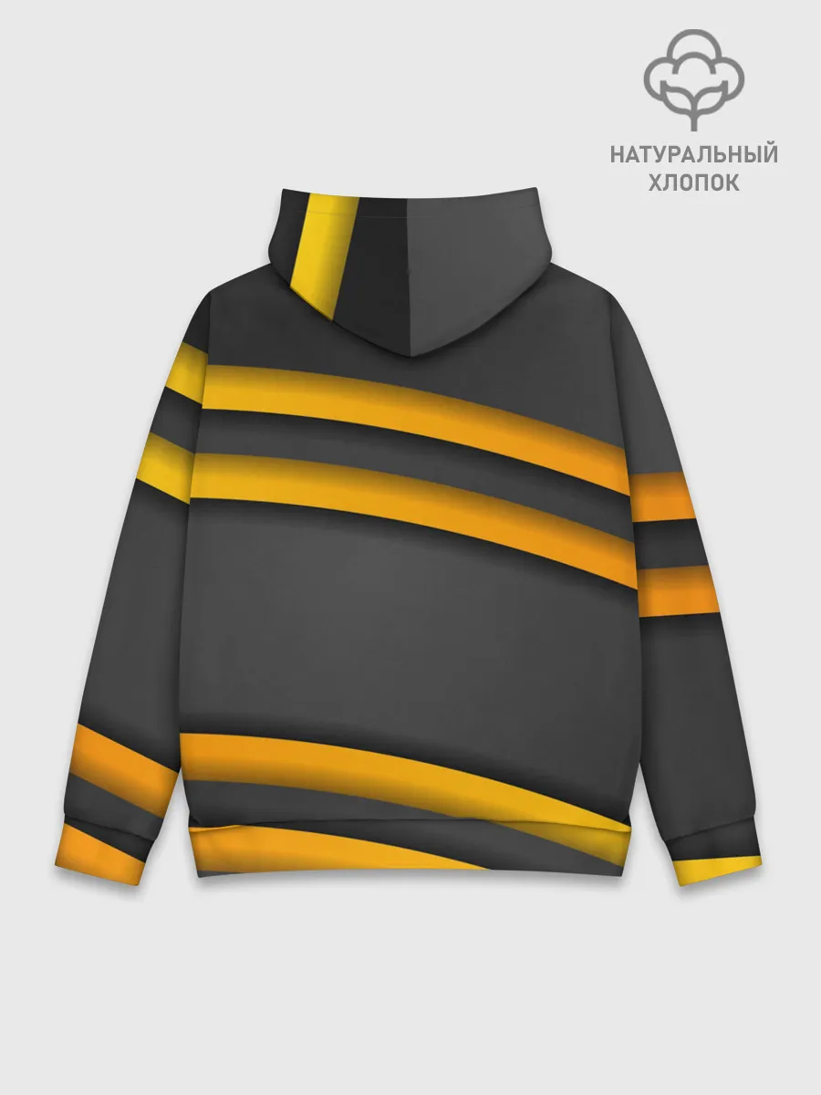 Худи мужской база хлопок / Желтые полосы