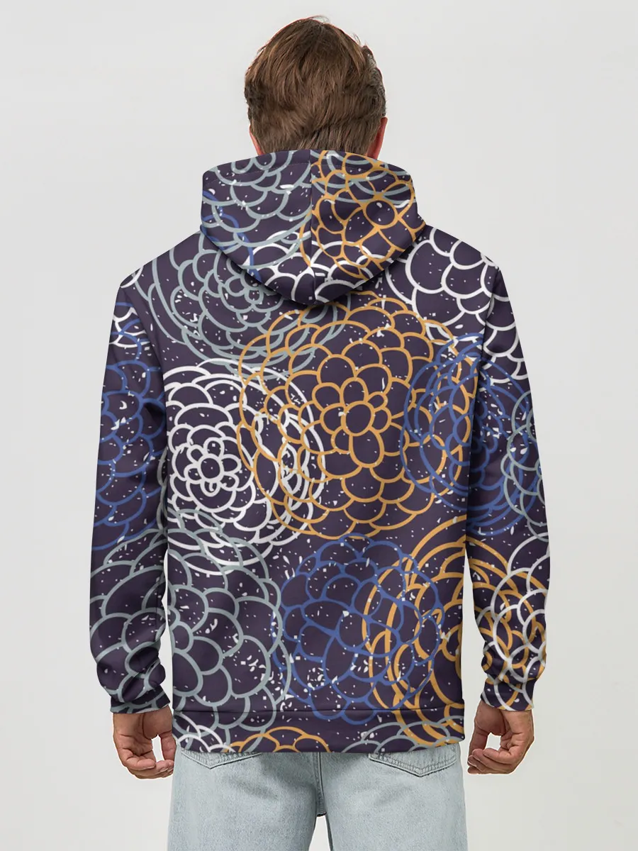 Худи мужской база хлопок / текстура японские узоры