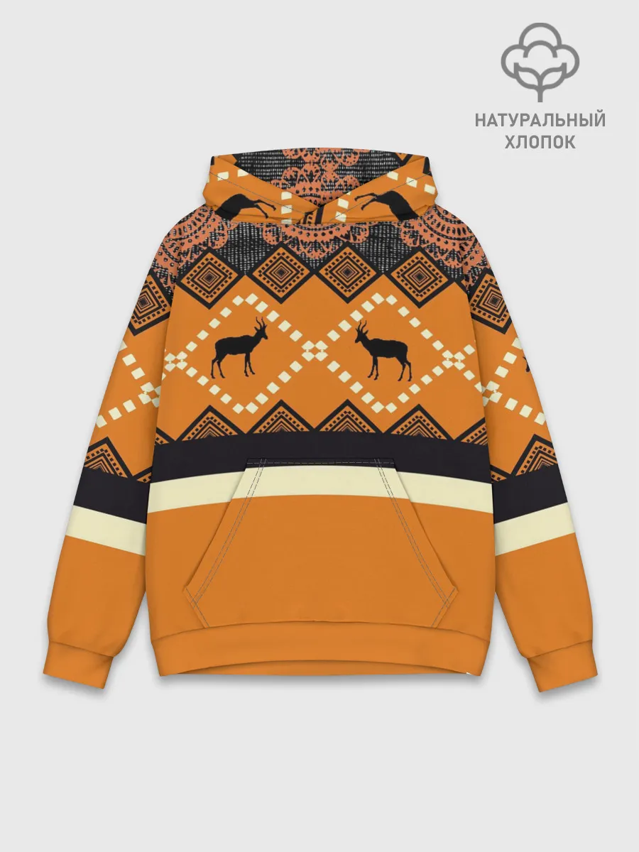Худи мужской база хлопок / Африканский Мотив